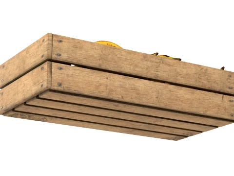 Banana Wooden Crate 3D Model