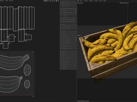 Banana Wooden Crate 3D Model