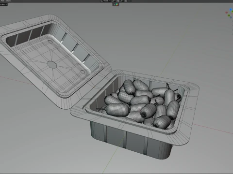 Berberis Fruit Box Plastic Transparent 3D Model