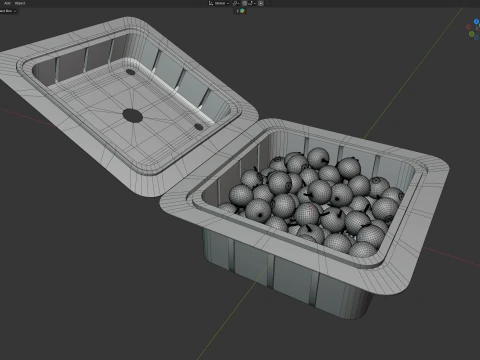 Bilberry Fruit Box Plastic Transparent 3D Model