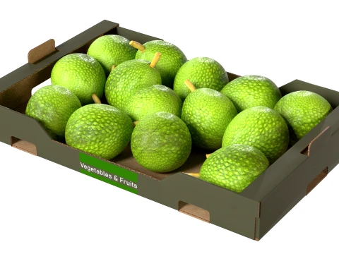 Breadfruit Cardboard Fruit Box 3D Model