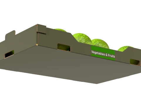 Breadfruit Cardboard Fruit Box 3D Model