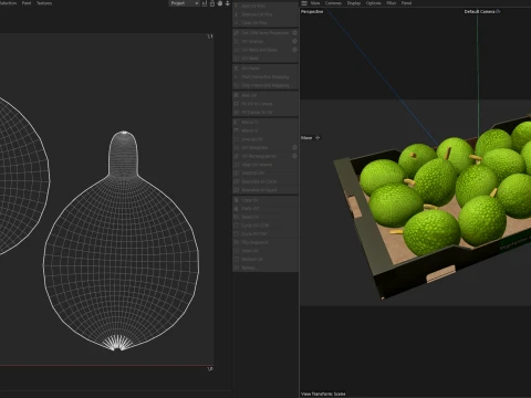 Breadfruit Cardboard Fruit Box 3D Model