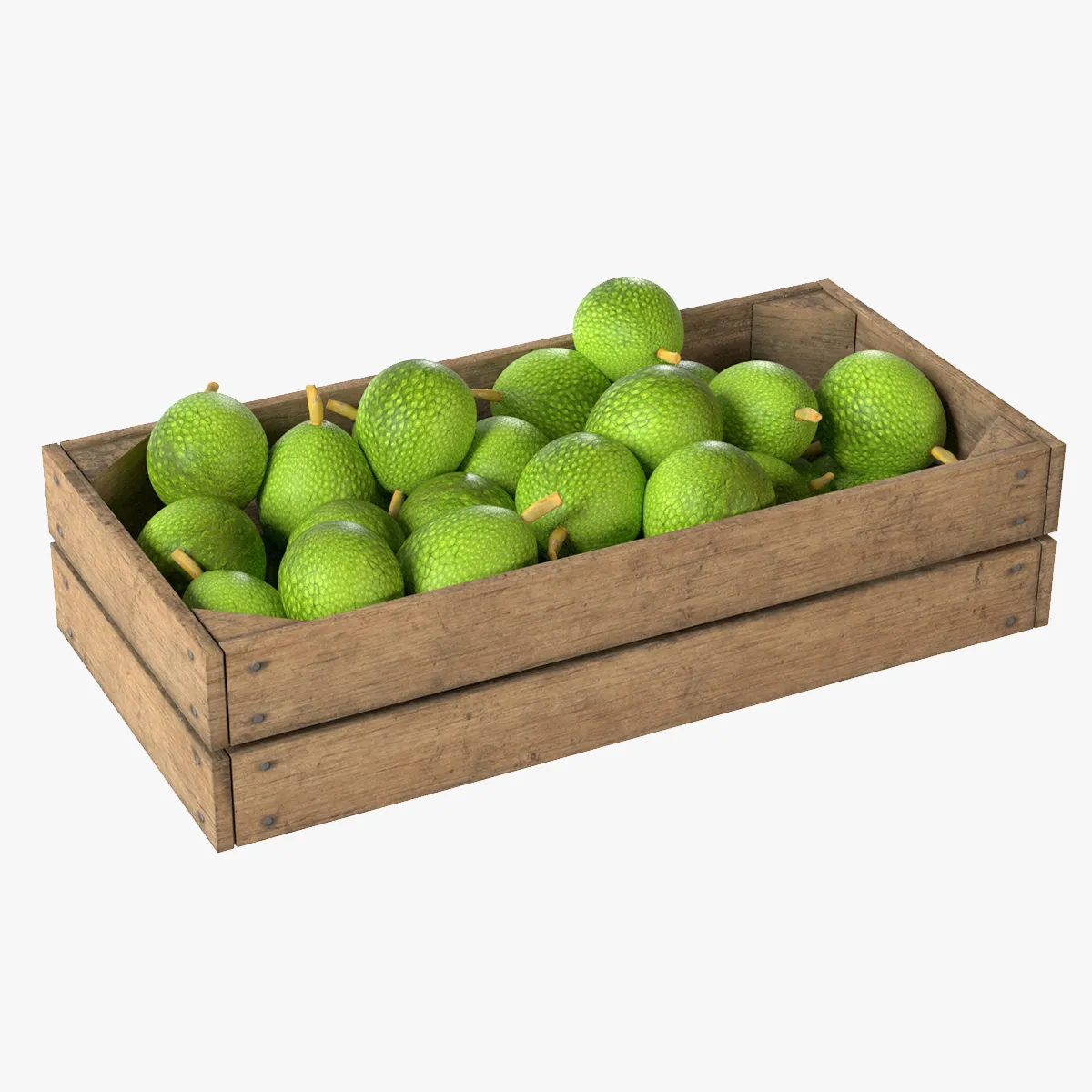 Breadfruit Wooden Crate 3D Model .c4d .max .obj .3ds .fbx .stl .blend 