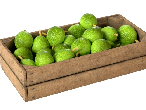 Breadfruit Wooden Crate 3D Model