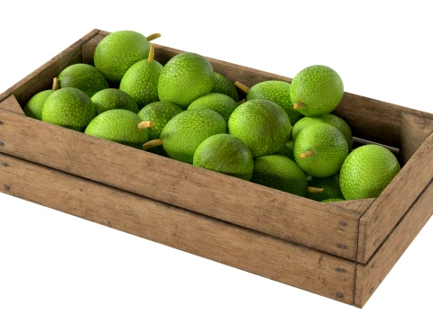 Breadfruit Wooden Crate 3D Model