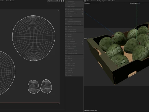 Cherimoya Cardboard Fruit Box 3D Model