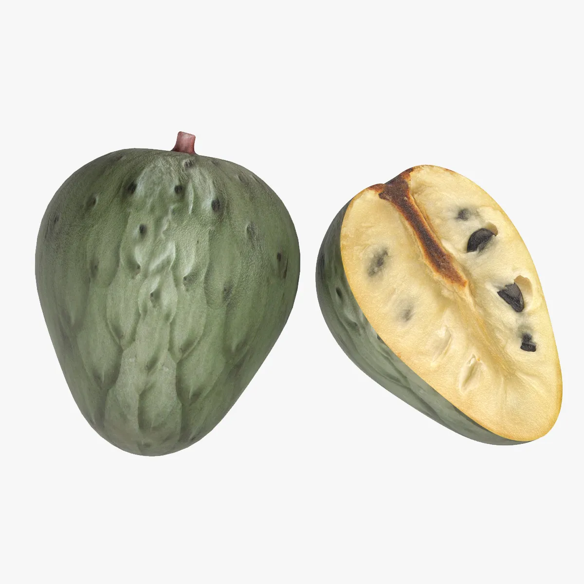 Fruta Cherim&oacute;ia Modelo 3D .c4d .max .obj .3ds .fbx .stl .blend 