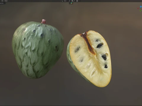 Fruta Cherim&oacute;ia Modelo 3D
