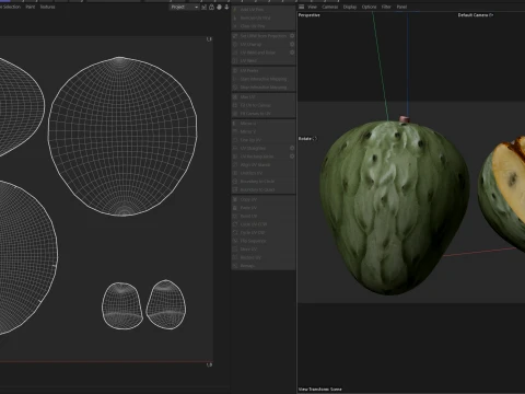 Fruta Cherim&oacute;ia Modelo 3D