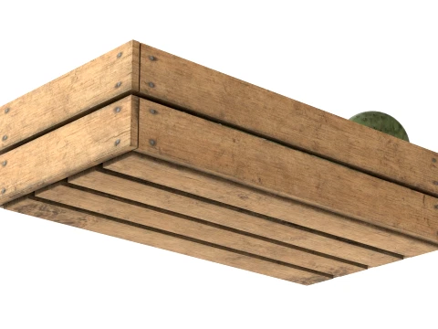 Cherimoya Fruit Wooden Crate 3D Model