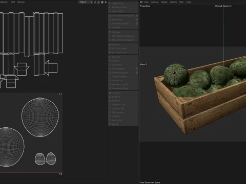Cherimoya Fruit Wooden Crate 3D Model