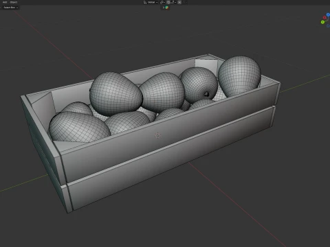 Cherimoya Fruit Wooden Crate 3D Model