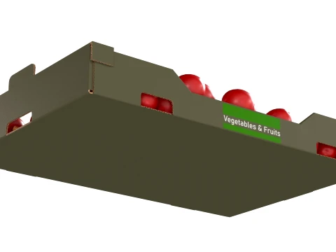 Cherry Cardboard Fruit Box 3D Model