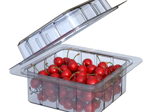 Kirschfruchtkiste aus Kunststoff, transparent 3D Modell