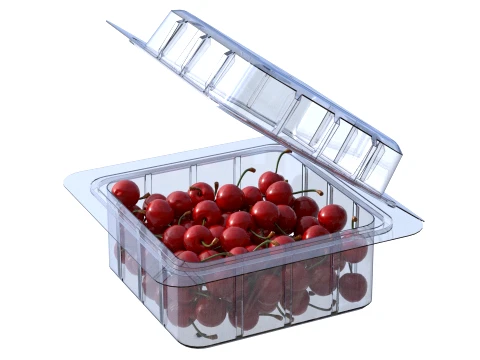 Cherry Fruit Box Plastic Transparent 3D Model