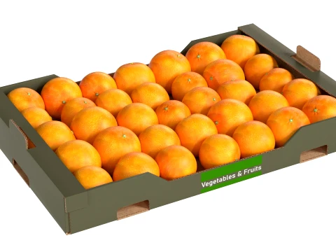 Clementine Cardboard Fruit Box 3D Model