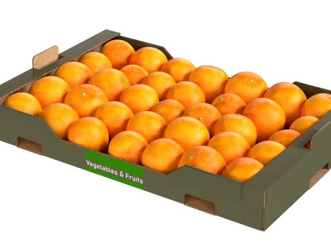 Clementine Cardboard Fruit Box 3D Model