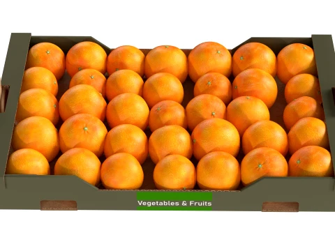 Clementine Cardboard Fruit Box 3D Model