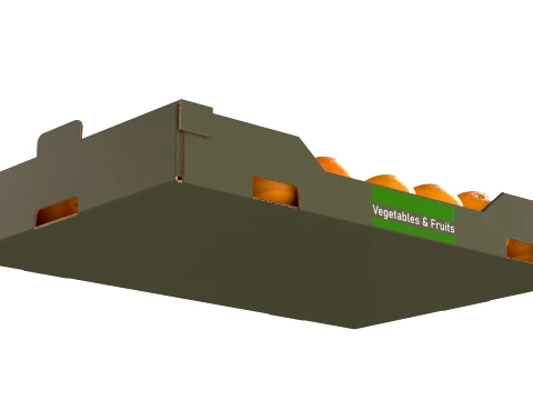 Clementine Cardboard Fruit Box 3D Model