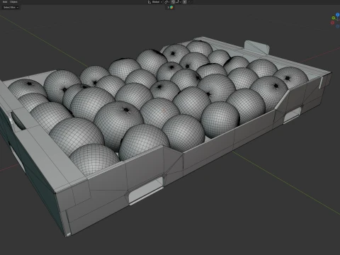 Clementine Cardboard Fruit Box 3D Model