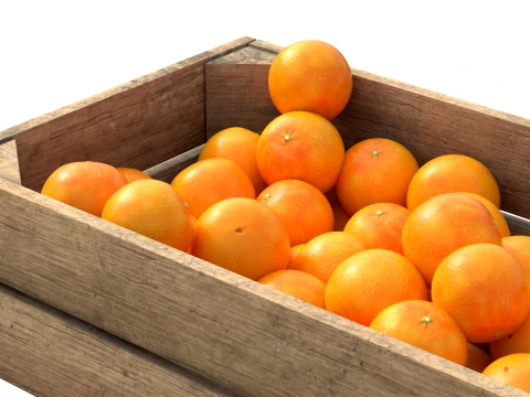 Clementine Wooden Crate 3D Model