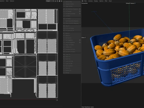 Cocoa Fruit Plastic Crate 3D Model