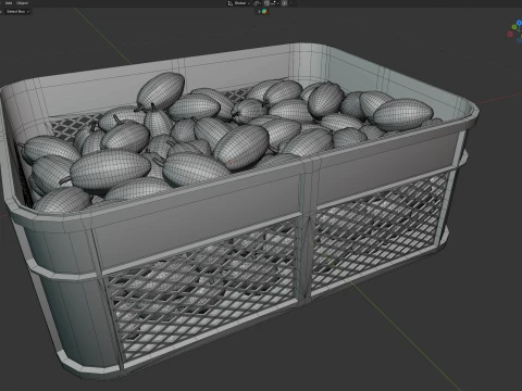 Cocoa Fruit Plastic Crate 3D Model