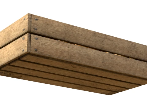 Cocoa Fruit Wooden Crate 3D Model
