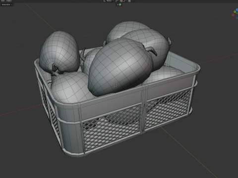 Coconut Green Plastic Crate 3D Model