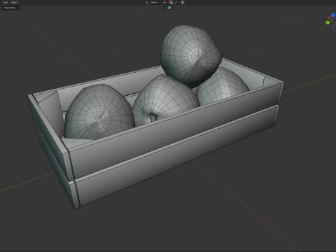 Coconut Green Wooden Crate 3D Model