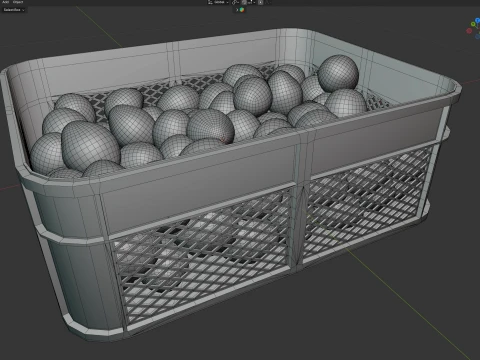 Coconut Inner Plastic Crate 3D Model