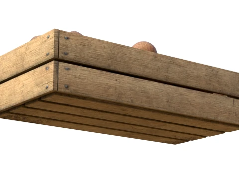 Coconut Inner Wooden Crate 3D Model