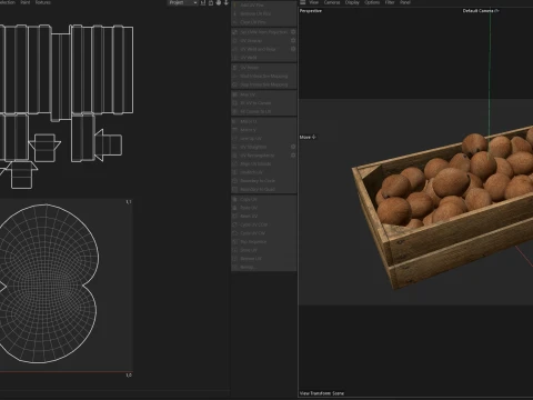 Coconut Inner Wooden Crate 3D Model
