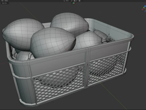 Coconut Sprout Plastic Crate 3D Model