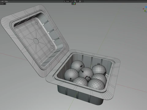 Crab Apple Box Plastic Transparent 3D Model