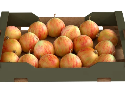 Crab Apple Cardboard Fruit Box 3D Model