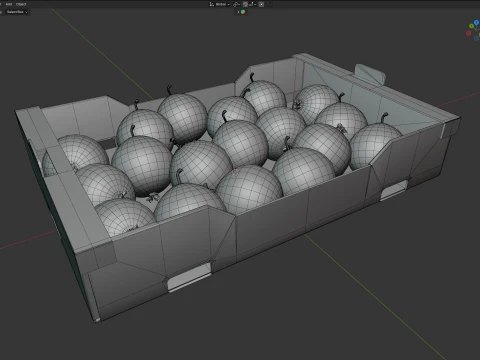 Crab Apple Cardboard Fruit Box 3D Model