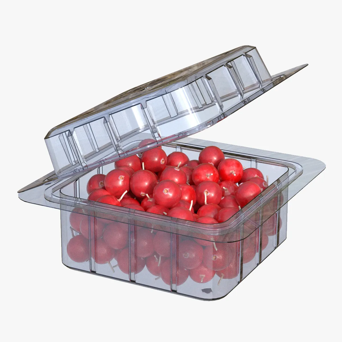 Cranberry Box Plastic Transparent 3D Model .c4d .max .obj .3ds .fbx .stl .blend 