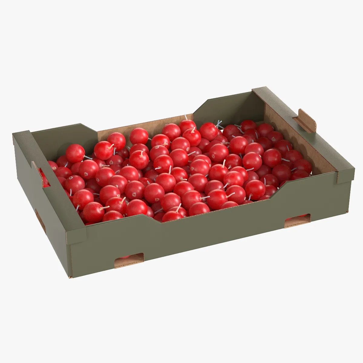 Cranberry Cardboard Fruit Box 3D Model .c4d .max .obj .3ds .fbx .stl .blend 
