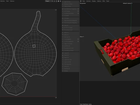 Cranberry Cardboard Fruit Box 3D Model