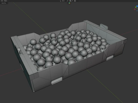 Cranberry Cardboard Fruit Box 3D Model