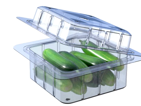 Cucumber Box Plastic Transparent 3D Model