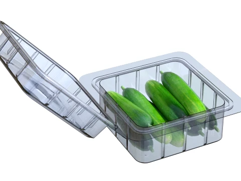 Cucumber Box Plastic Transparent 3D Model