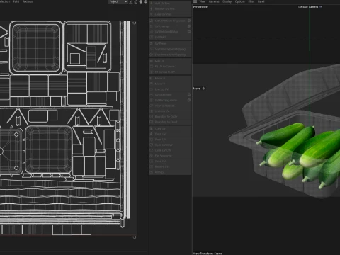 Cucumber Box Plastic Transparent 3D Model
