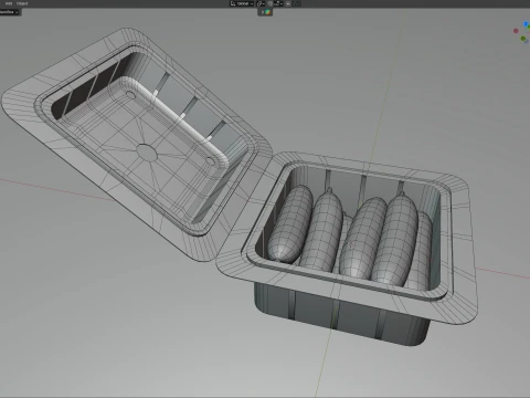 Cucumber Box Plastic Transparent 3D Model