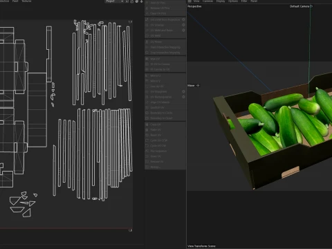 Cucumber Cardboard Fruit Box 3D Model