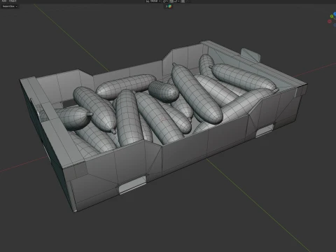 Cucumber Cardboard Fruit Box 3D Model