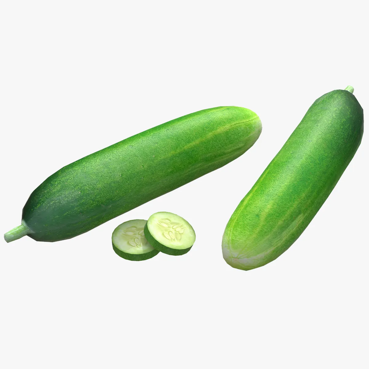 Cucumber Fruit 3D Model .c4d .max .obj .3ds .fbx .stl .blend 