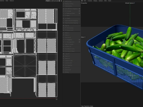 Cucumber Plastic Crate 3D Model
